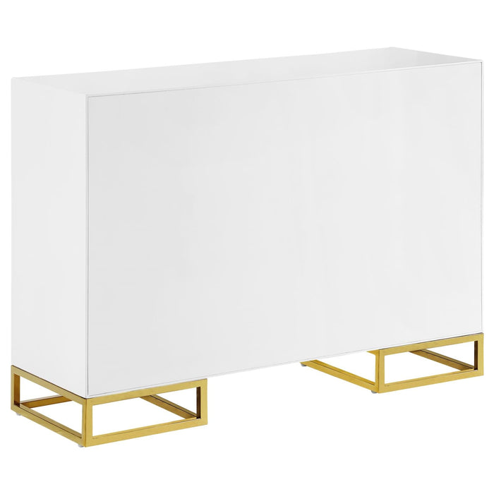 Elsa White/Gold 2-Door Accent Cabinet with Adjustable Shelves - 959594 - Vega Furniture