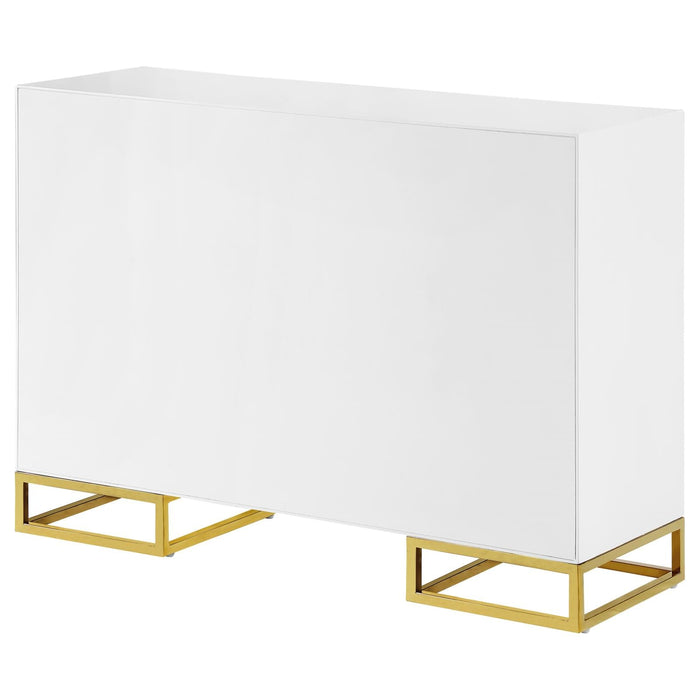 Elsa White/Gold 2-Door Accent Cabinet with Adjustable Shelves - 959594 - Vega Furniture