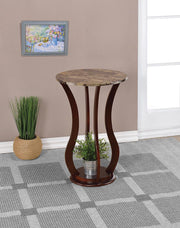 Elton Brown Round Marble Top Accent Table - 900926 - Vega Furniture