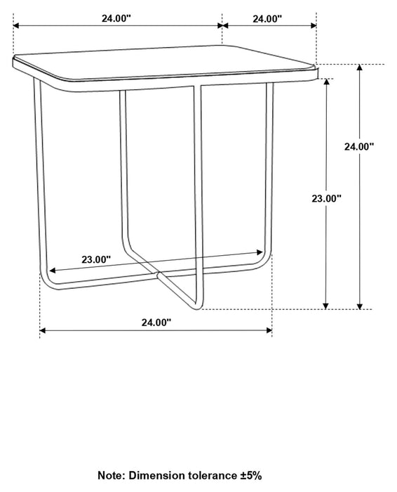 Elyna Travertine/Black Square Accent Table - 935855 - Vega Furniture