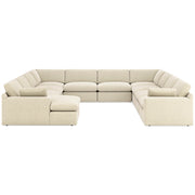 Elyza Linen 10-Piece LAF Chaise Sectional - SET | 1000616 | 1000665 | 1000677 | 1000677 | 1000646 | 1000646 | 1000646 | 1000646 | 1000646 | 1000646 - Vega Furniture