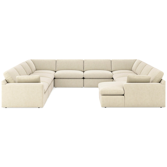 Elyza Linen 10-Piece RAF Chaise Sectional - SET | 1000617 | 1000664 | 1000677 | 1000677 | 1000646 | 1000646 | 1000646 | 1000646 | 1000646 | 1000646 - Vega Furniture