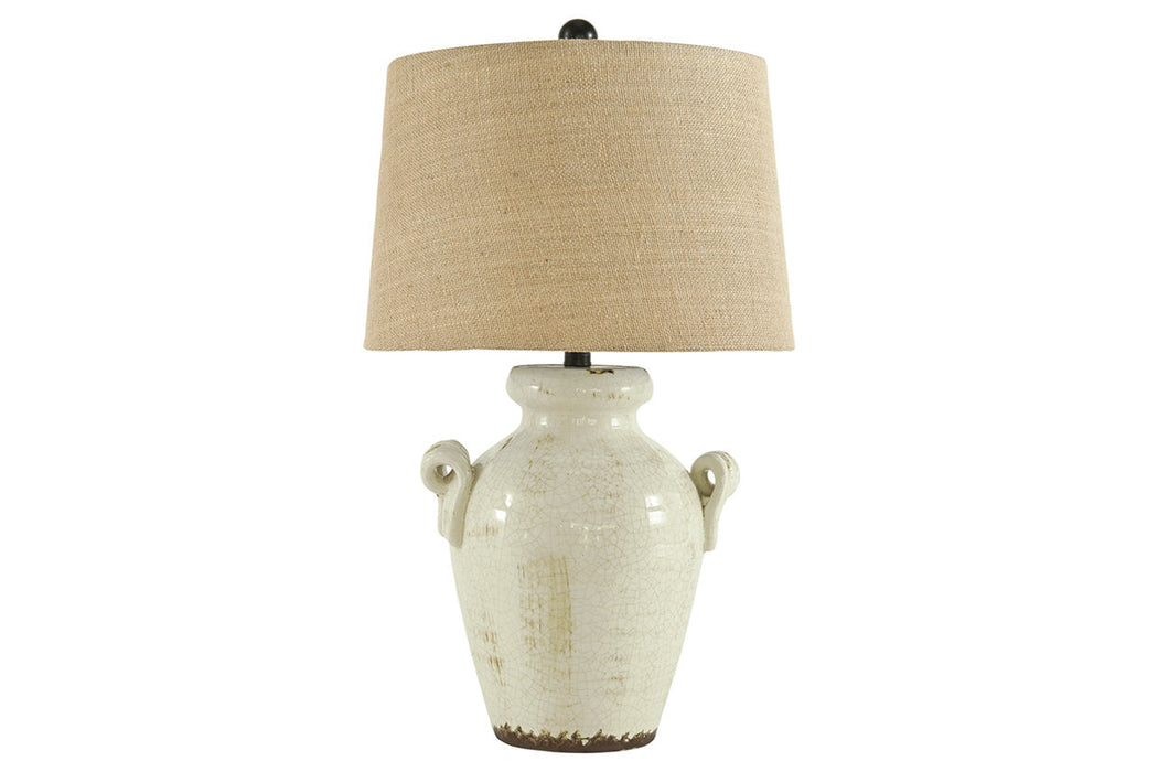 Emelda Cream Table Lamp - L100664 - Vega Furniture