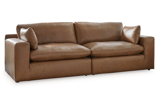 Emilia Caramel Leather 2-Piece Loveseat - SET | 3090164 | 3090165 - Vega Furniture