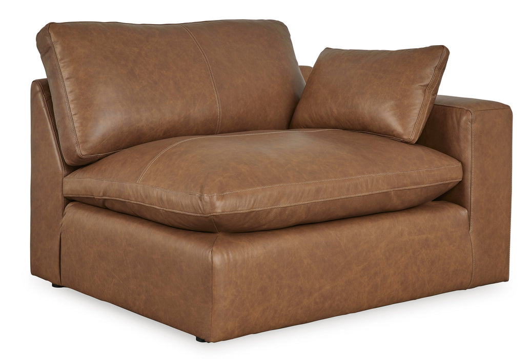 Emilia Caramel Leather 3-Piece Sectional with Ottoman - SET | 3090164 | 3090165 | 3090108 - Vega Furniture