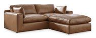 Emilia Caramel Leather 3-Piece Sectional with Ottoman - SET | 3090164 | 3090165 | 3090108 - Vega Furniture