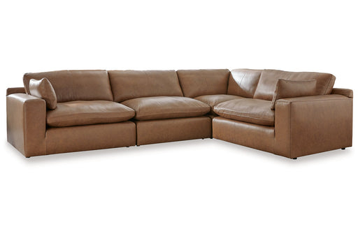 Emilia Caramel Leather 4-Piece Sectional - SET | 3090164 | 3090165 | 3090146 | 3090177 - Vega Furniture