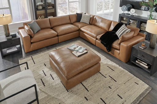 Emilia Caramel Leather 5-Piece Sectional - SET | 3090164 | 3090165 | 3090177 | 3090146 | 3090146 - Vega Furniture