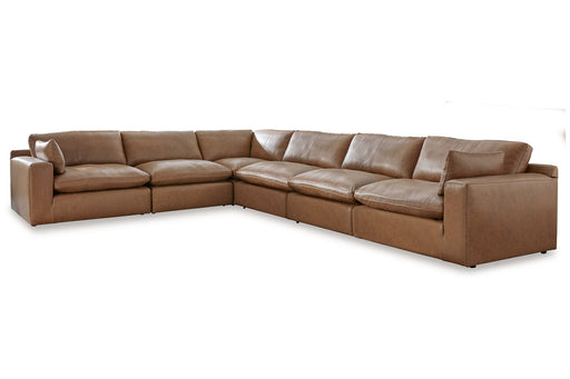 Emilia Caramel Leather 6-Piece Sectional - SET | 3090164 | 3090165 | 3090177 | 3090146 | 3090146 | 3090146 - Vega Furniture