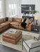 Emilia Caramel Leather 7-Piece Sectional - SET | 3090164 | 3090165 | 3090177 | 3090146 | 3090146 | 3090146 | 3090146 - Vega Furniture