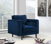 Emily Blue Velvet Chair - 625Navy-C - Vega Furniture