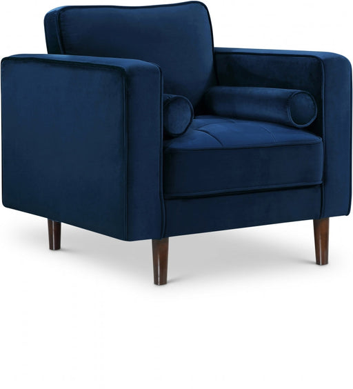 Emily Blue Velvet Chair - 625Navy-C - Vega Furniture