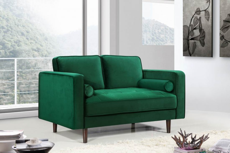 Emily Green Velvet Loveseat - 625Green-L - Vega Furniture