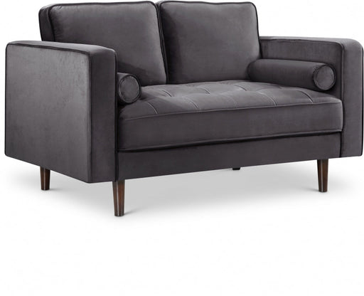 Emily Grey Velvet Loveseat - 625Grey-L - Vega Furniture