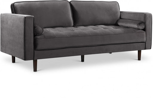 Emily Grey Velvet Sofa - 625Grey-S - Vega Furniture