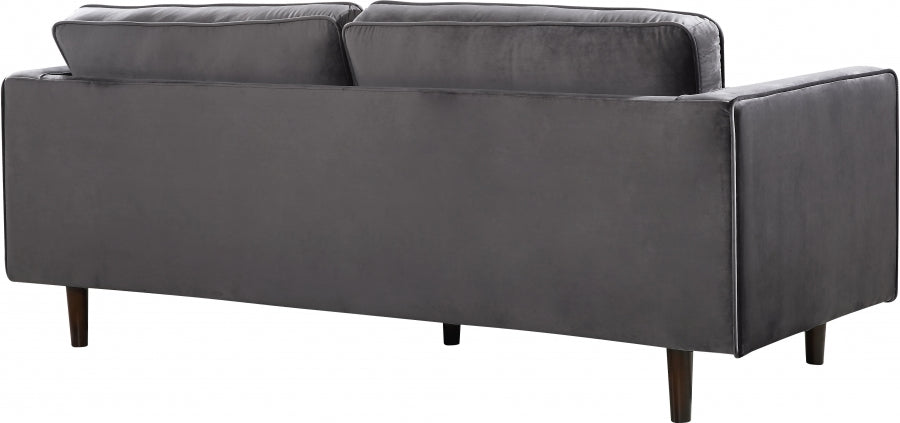 Emily Grey Velvet Sofa - 625Grey-S - Vega Furniture