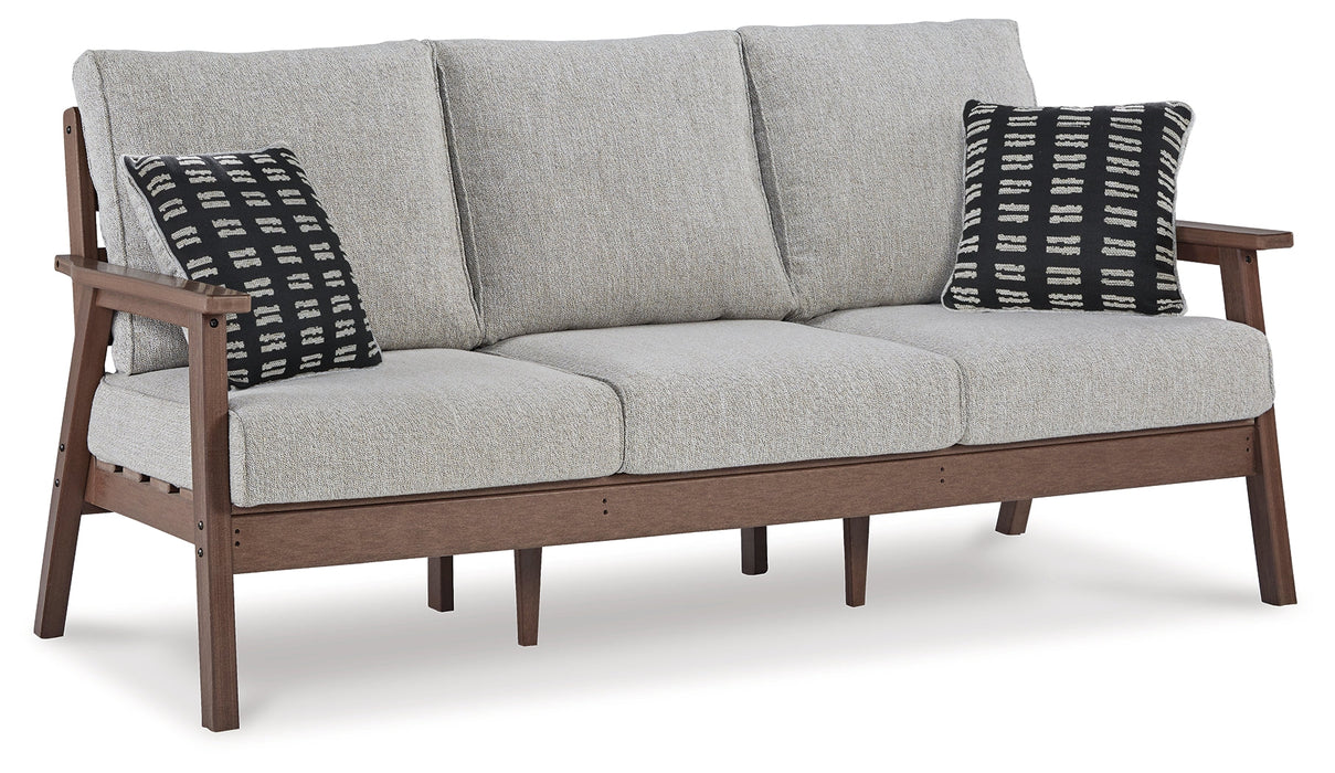 Emmeline Brown/Beige Outdoor Sofa with Cushion - P420-838 - Vega Furniture