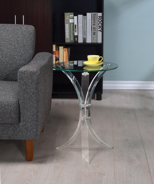 Emmett Clear Round Accent Table - 900490 - Vega Furniture