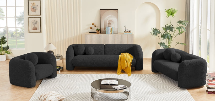 Emory Boucle Fabric Chair Black - 139Black-C - Vega Furniture