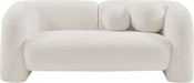 Emory Boucle Fabric Loveseat Cream - 139Cream-L - Vega Furniture