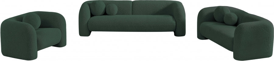 Emory Boucle Fabric Loveseat Green - 139Green-L - Vega Furniture