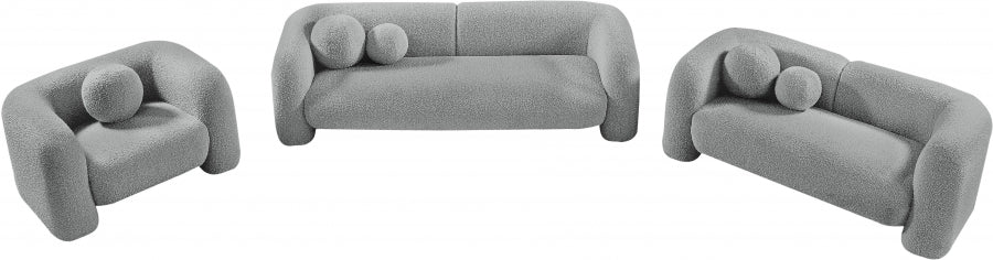 Emory Boucle Fabric Loveseat Grey - 139Grey-L - Vega Furniture