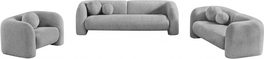 Emory Boucle Fabric Loveseat Grey - 139Grey-L - Vega Furniture