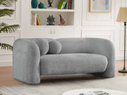 Emory Boucle Fabric Loveseat Grey - 139Grey-L - Vega Furniture