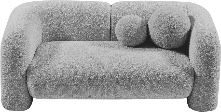 Emory Boucle Fabric Loveseat Grey - 139Grey-L - Vega Furniture