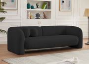 Emory Boucle Fabric Sofa Black - 139Black-S - Vega Furniture