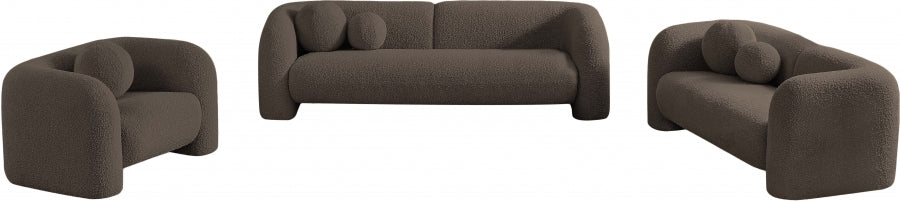 Emory Boucle Fabric Sofa Brown - 139Brown-S - Vega Furniture