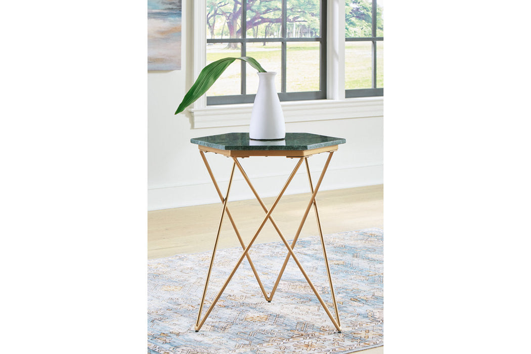 Engelton Green/Gold Accent Table - A4000526 - Vega Furniture