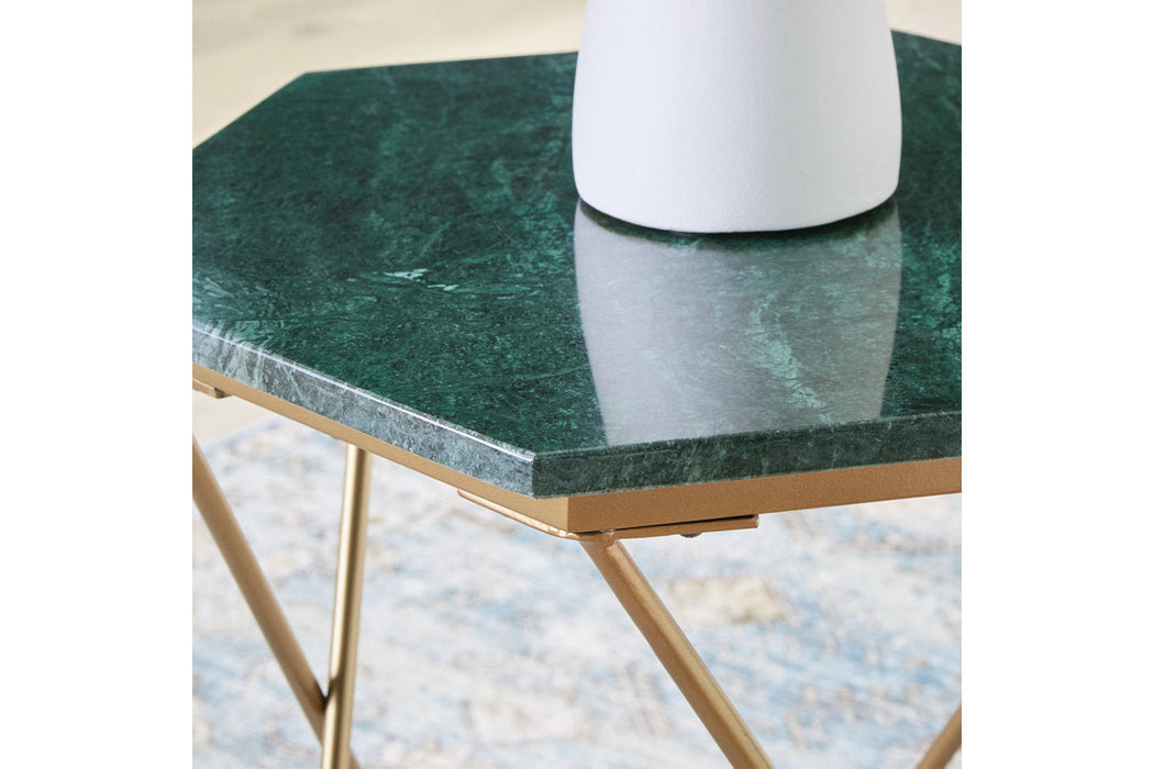 Engelton Green/Gold Accent Table - A4000526 - Vega Furniture