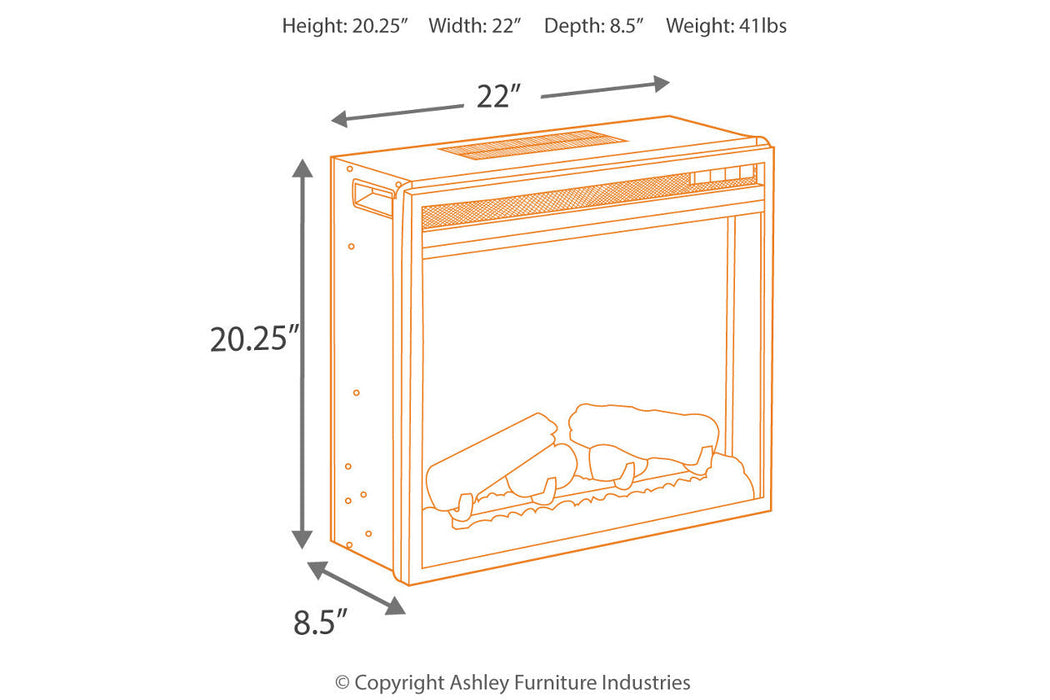 Entertainment Accessories Black Electric Fireplace Insert - W100-02 - Vega Furniture
