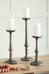 Eravell Pewter Finish Candle Holder, Set of 3 - A2000584 - Vega Furniture