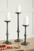 Eravell Pewter Finish Candle Holder, Set of 3 - A2000584 - Vega Furniture