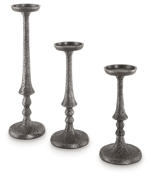 Eravell Pewter Finish Candle Holder, Set of 3 - A2000584 - Vega Furniture