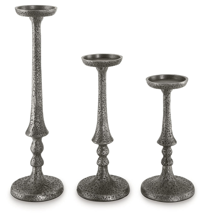 Eravell Pewter Finish Candle Holder, Set of 3 - A2000584 - Vega Furniture