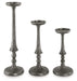 Eravell Pewter Finish Candle Holder, Set of 3 - A2000584 - Vega Furniture