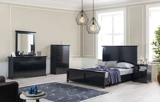 Erika Black 4-Piece Queen Bedroom Set - ERIKABEDROOM-4PCQ - Vega Furniture