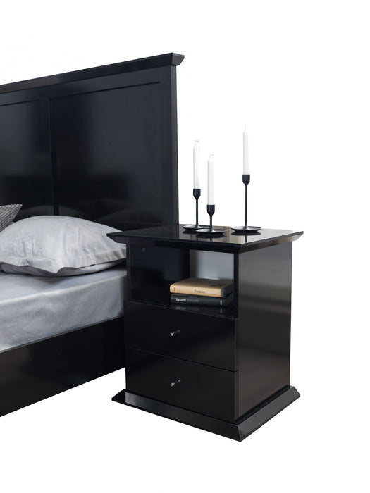 Erika Black 4-Piece Queen Bedroom Set - ERIKABEDROOM-4PCQ - Vega Furniture