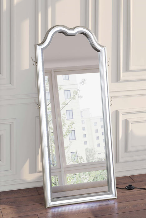 Evangeline Full Length LED Floor Mirror Silver Oak - 223400 - Vega Furniture