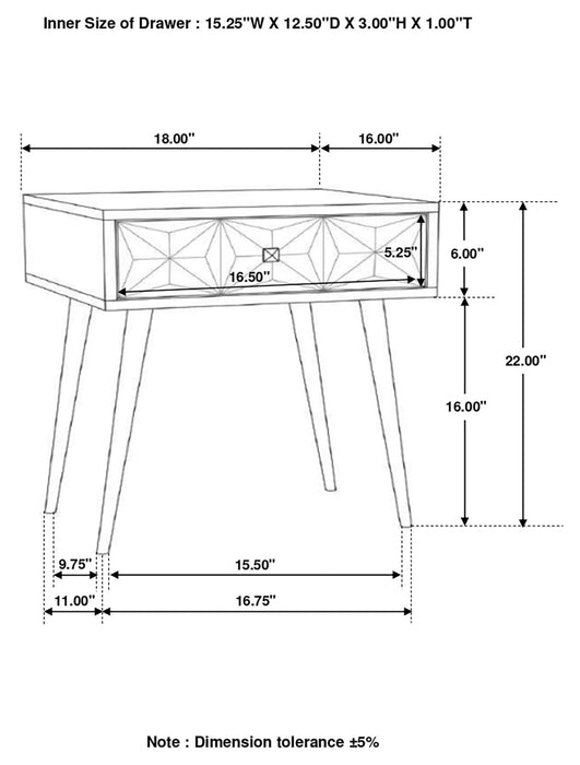 Ezra Rectangular 1-Drawer Accent Cabinet - 959539 - Vega Furniture