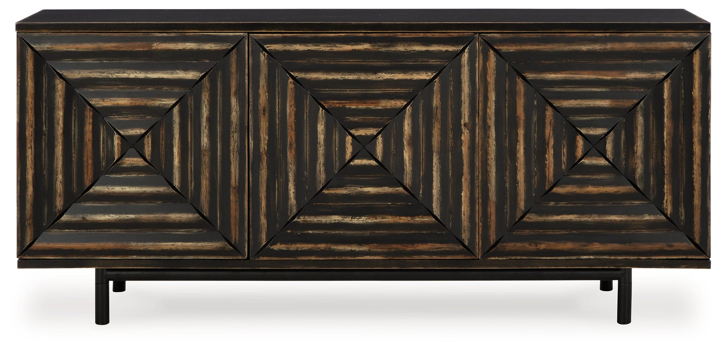 Fair Ridge Distressed Black Accent Cabinet - A4000573 - Vega Furniture