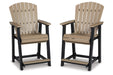 Fairen Trail Black/Driftwood Outdoor Counter Height Barstool, Set of 2 - P211-124 - Vega Furniture