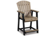 Fairen Trail Black/Driftwood Outdoor Counter Height Barstool, Set of 2 - P211-124 - Vega Furniture