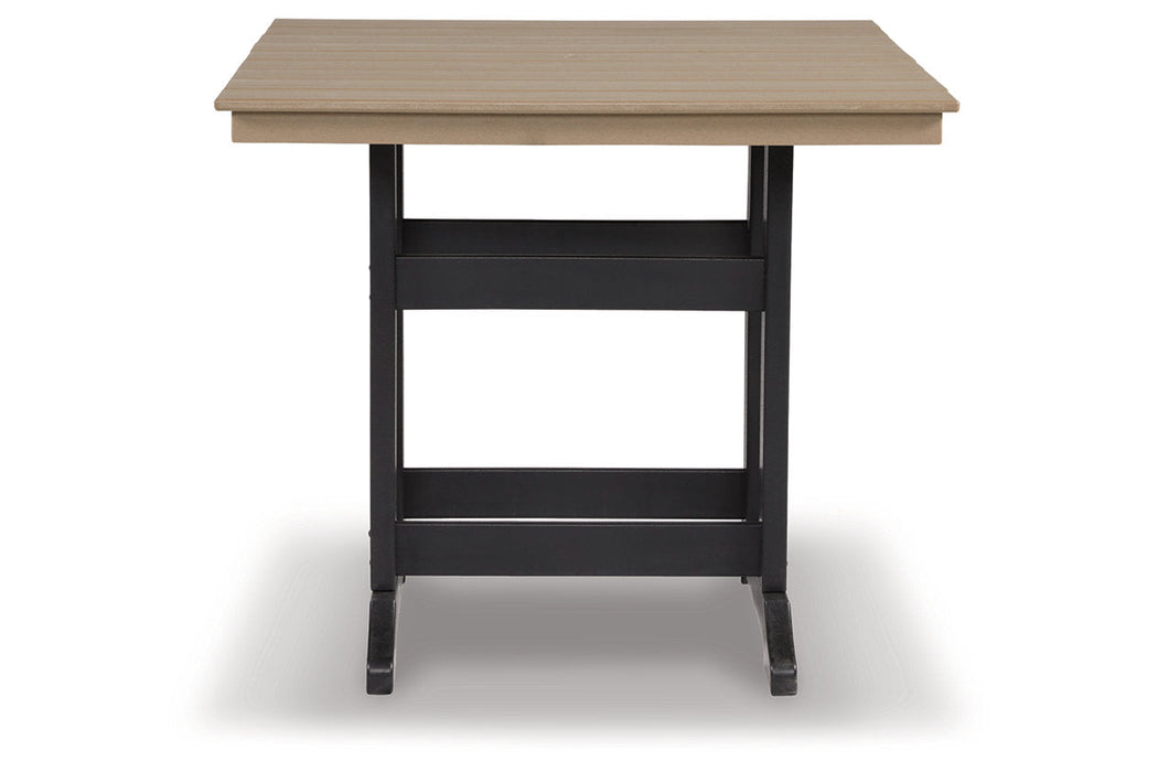Fairen Trail Black/Driftwood Outdoor Counter Height Dining Table - P211-632 - Vega Furniture