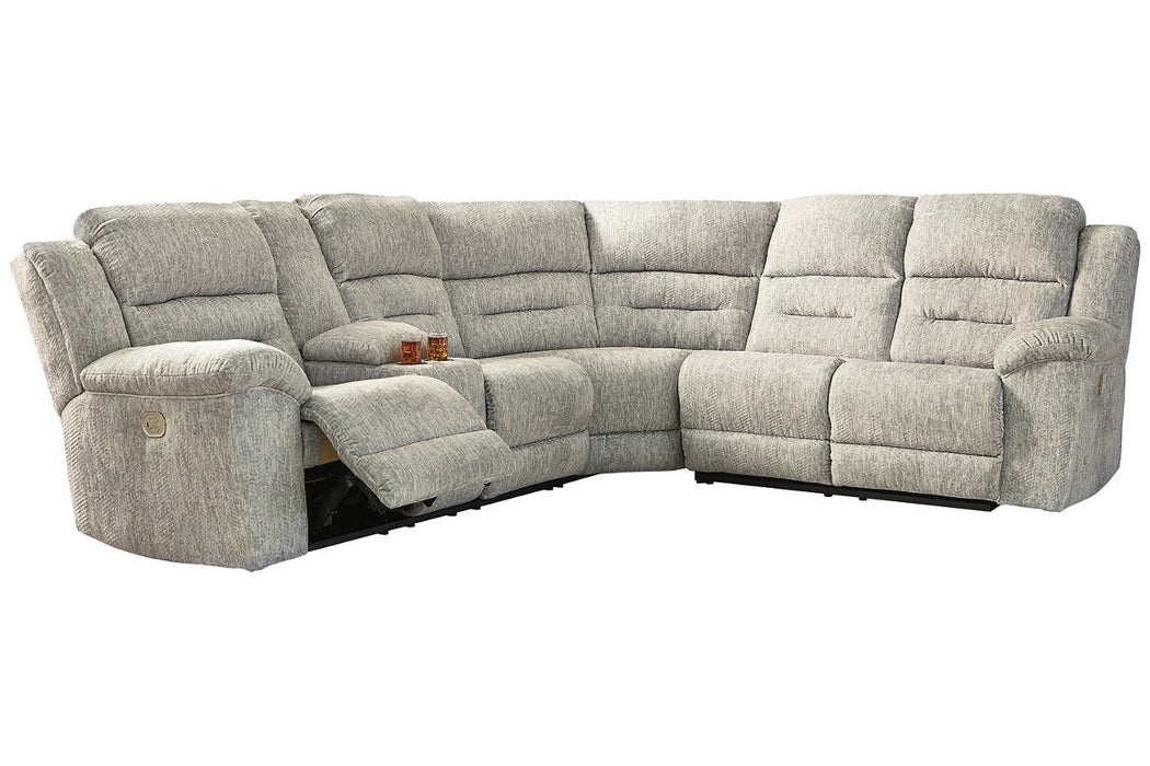 Family Den Pewter 3-Piece Power Reclining Sectional - SET | 5180201 | 5180275 | 5180277 - Vega Furniture