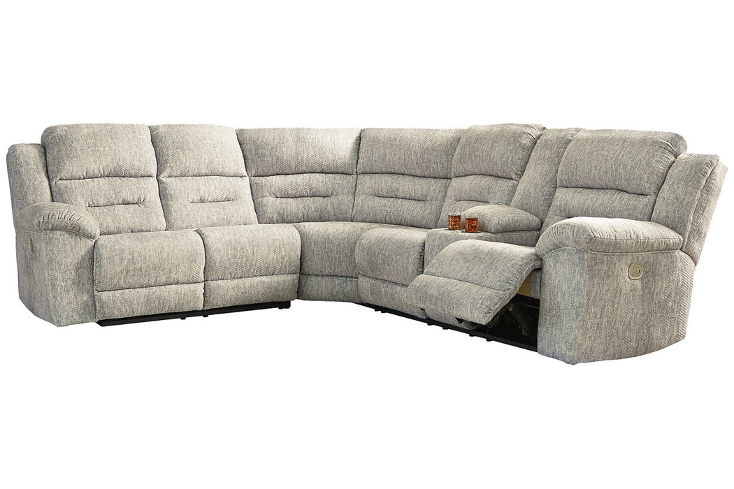 Family Den Pewter 3-Piece Power Reclining Sectional - SET | 5180263 | 5180277 | 5180290 - Vega Furniture