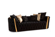 Fanci Black Velvet Living Room Set - FANCIBLACK-SL - Vega Furniture